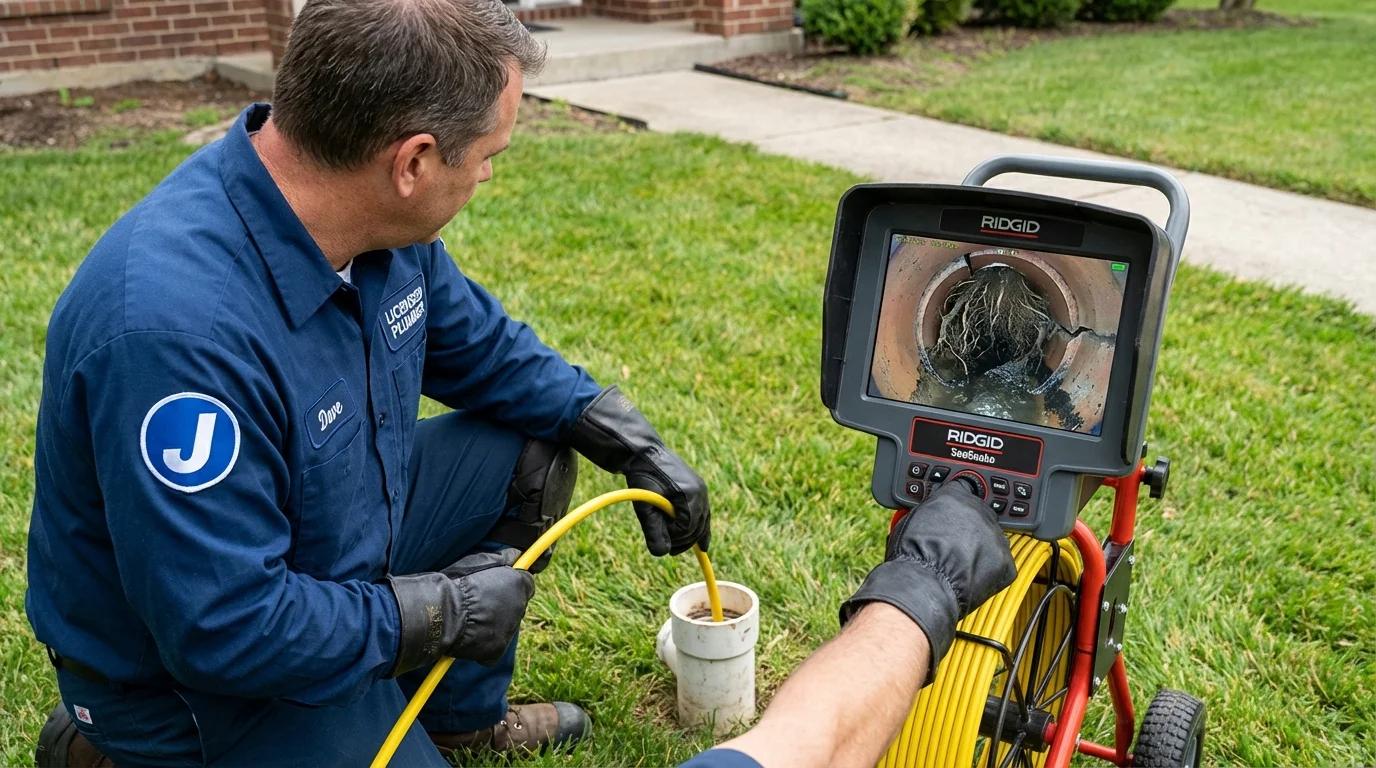 Sewer camera inspection being performed by Johns Plumbing LLC in Sarcoxie